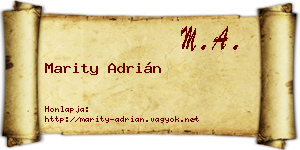 Marity Adrián névjegykártya